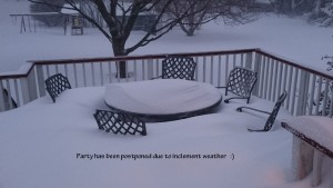 snowed in outdoor furniture