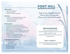 Font Hill Neighborhood Association brochure inside pages