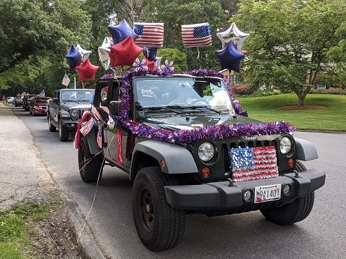 Car decorated for 4th July Parade